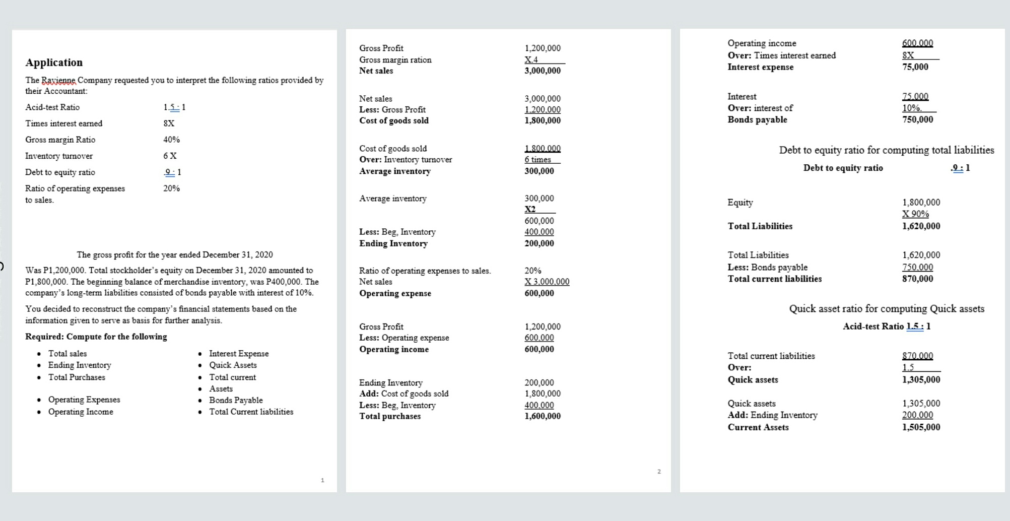 Please help me to give the statement of financial