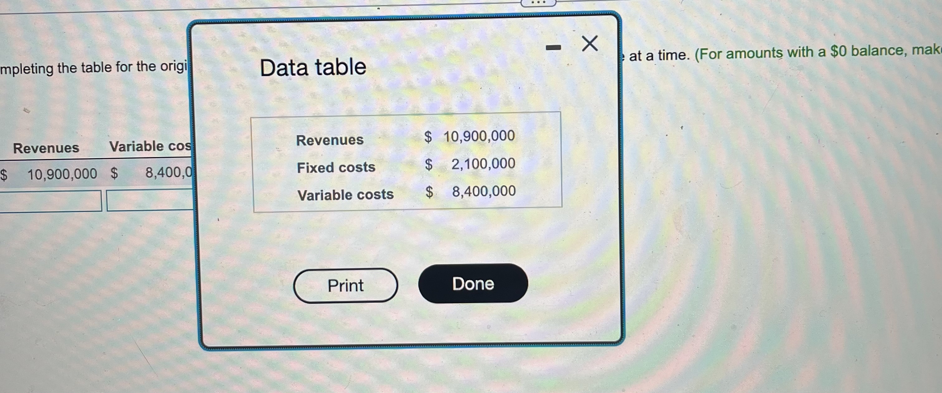 - X mpleting the table for the origi Data table