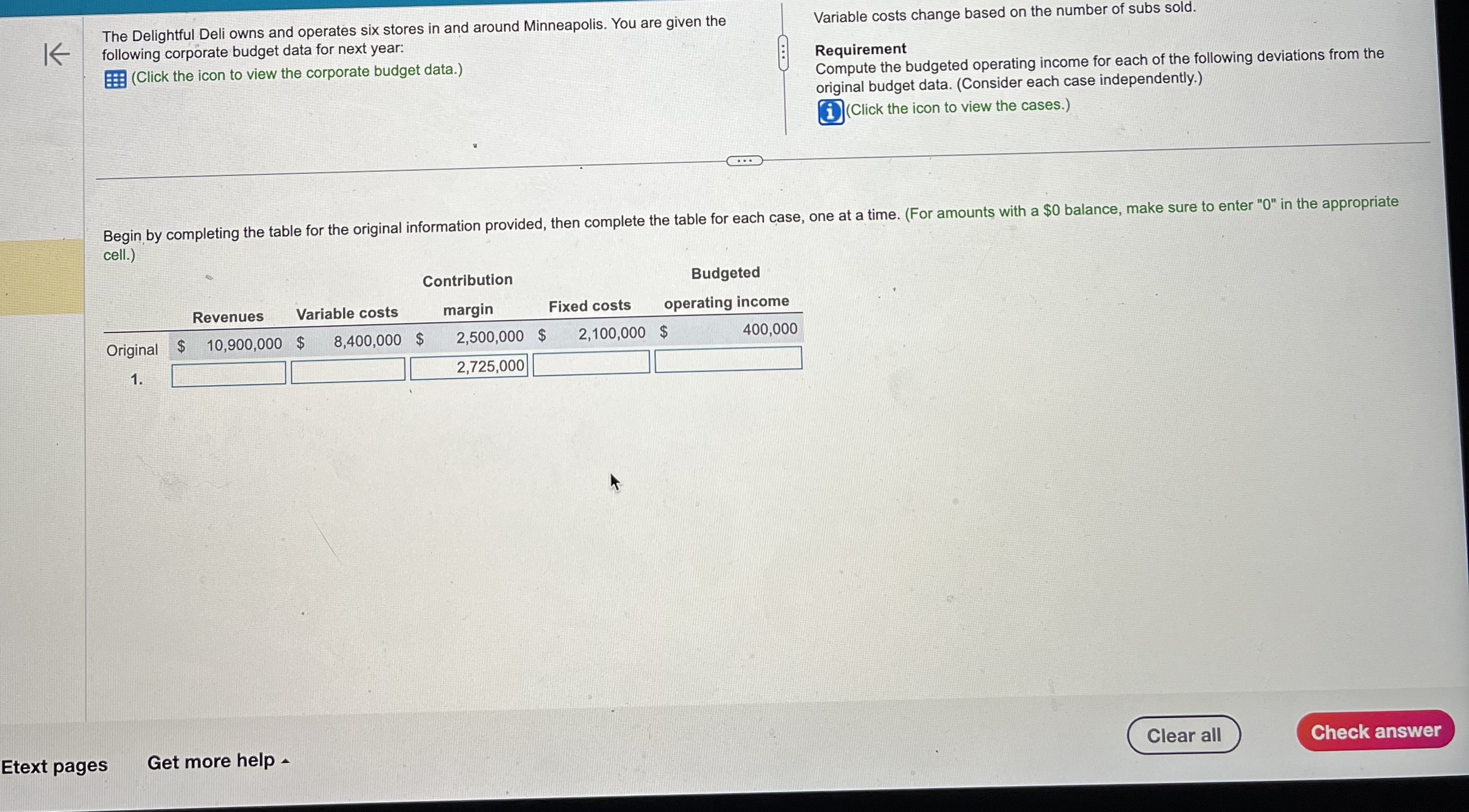 - X mpleting the table for the origi Data table
