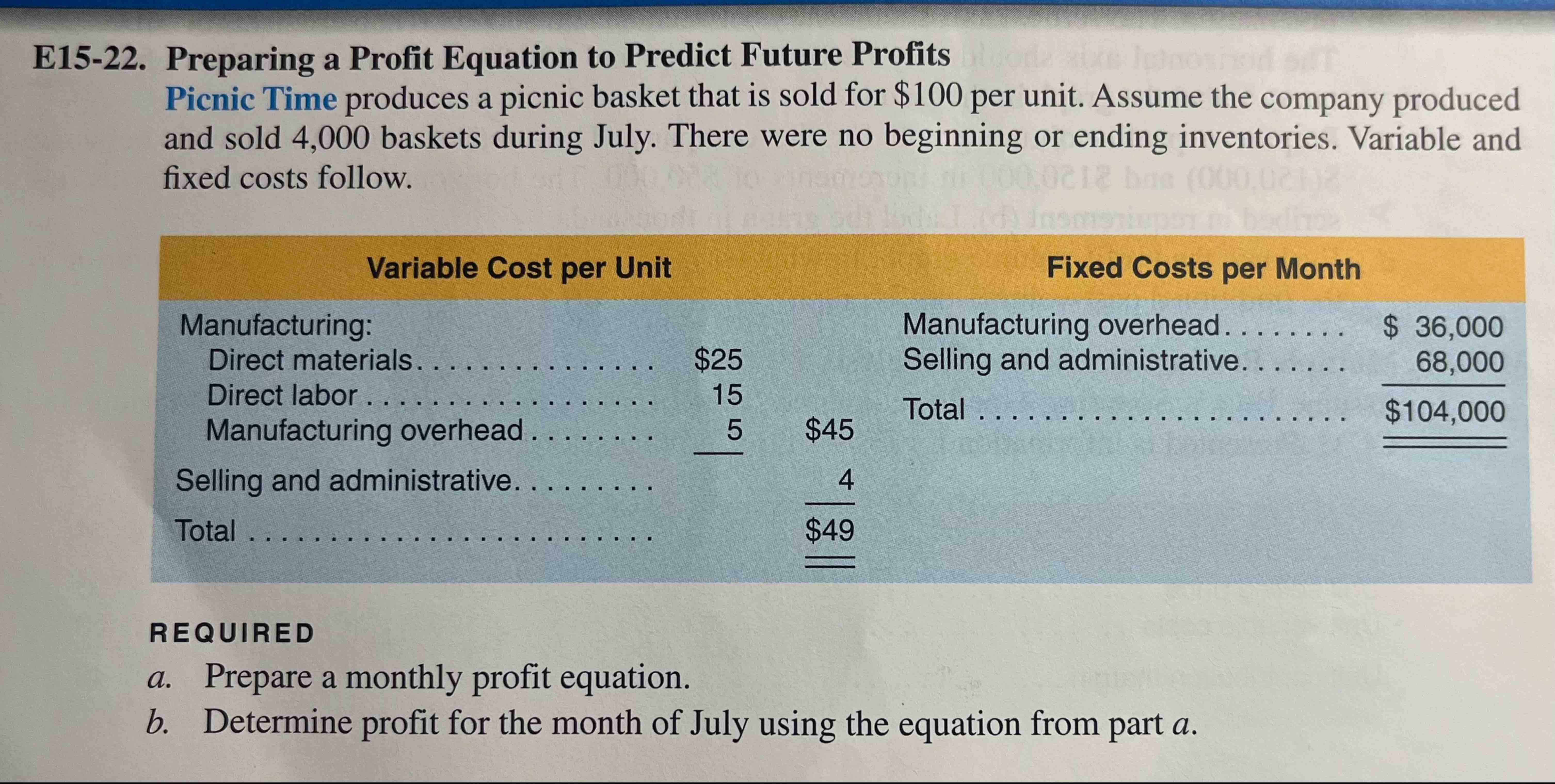 1 ) Determine the annual break - even point in