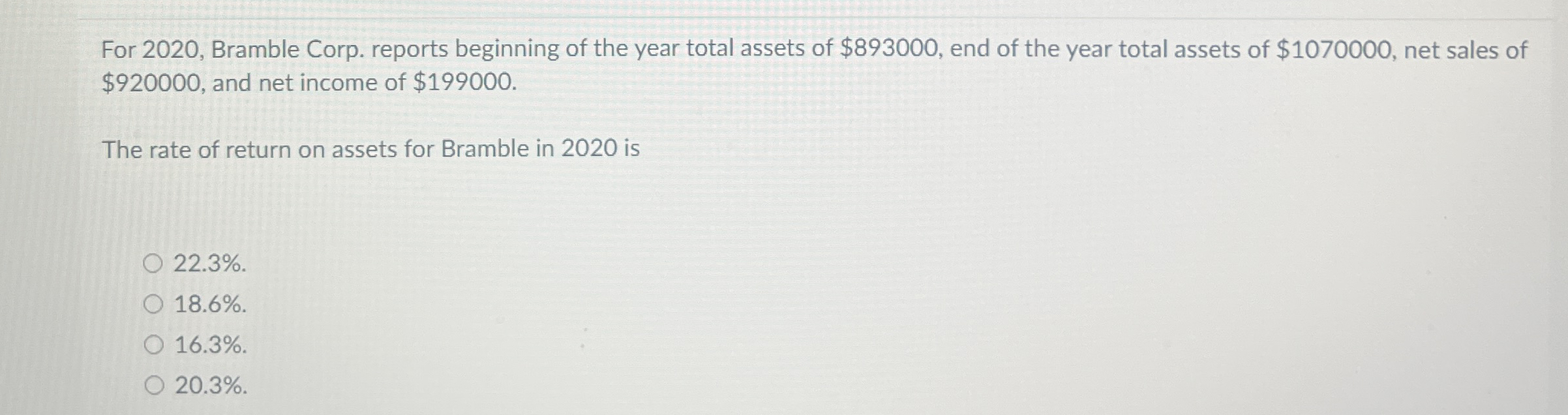 For 2 0 2 0 , Bramble Corp. reports beginning of