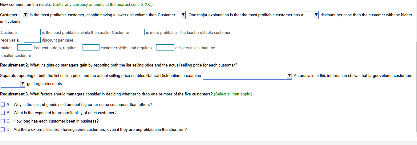 Requirements Data table 1. Compute the