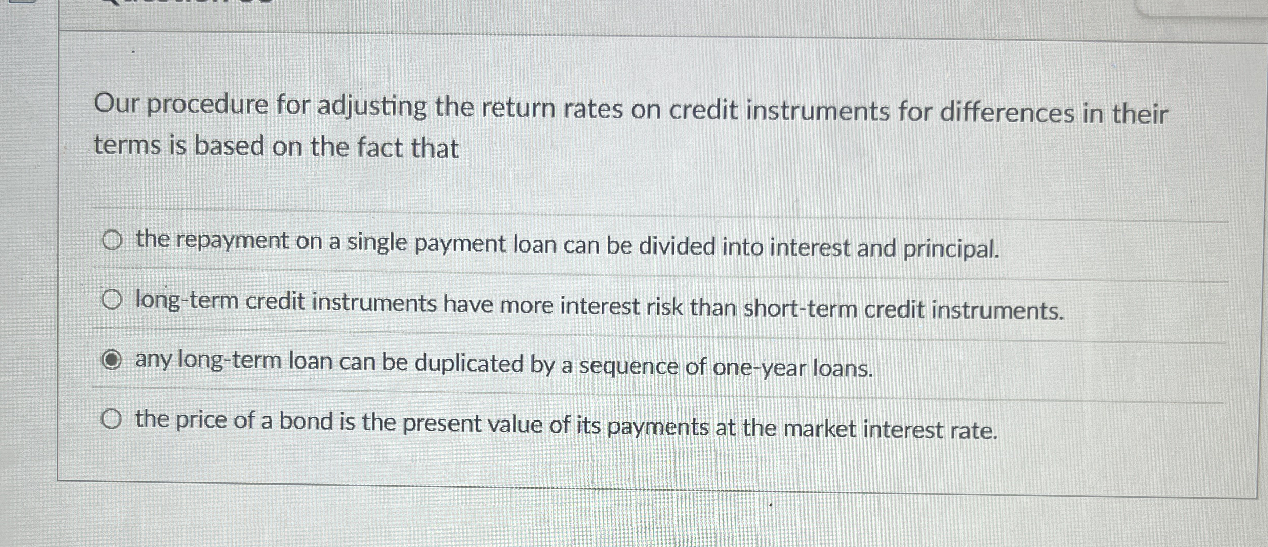 Our procedure for adjusting the return rates on