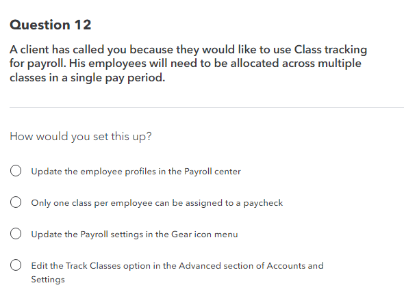 Question 1 2 A client has called you because they