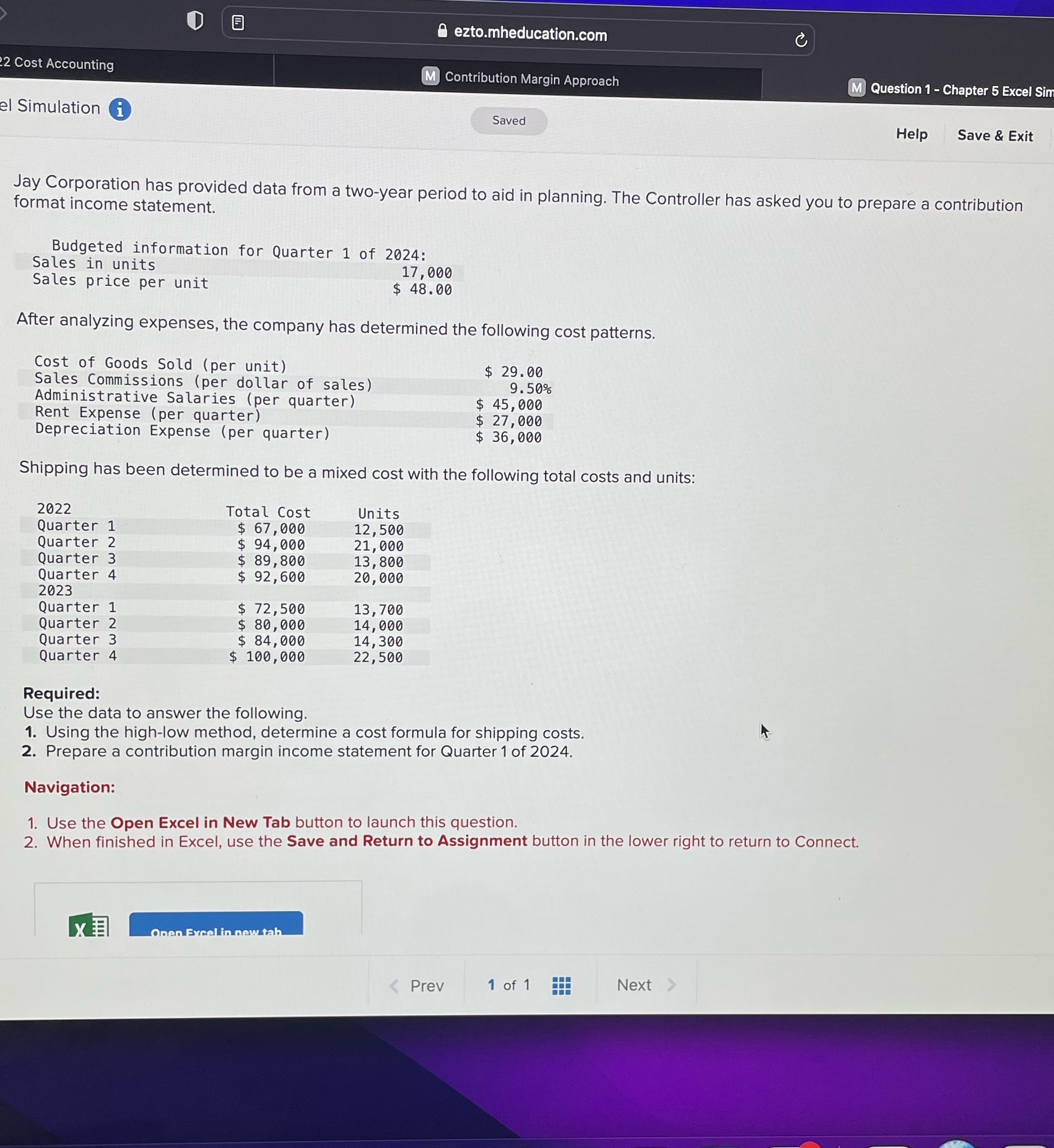 B ezto.mheducation.com Contribution Margin