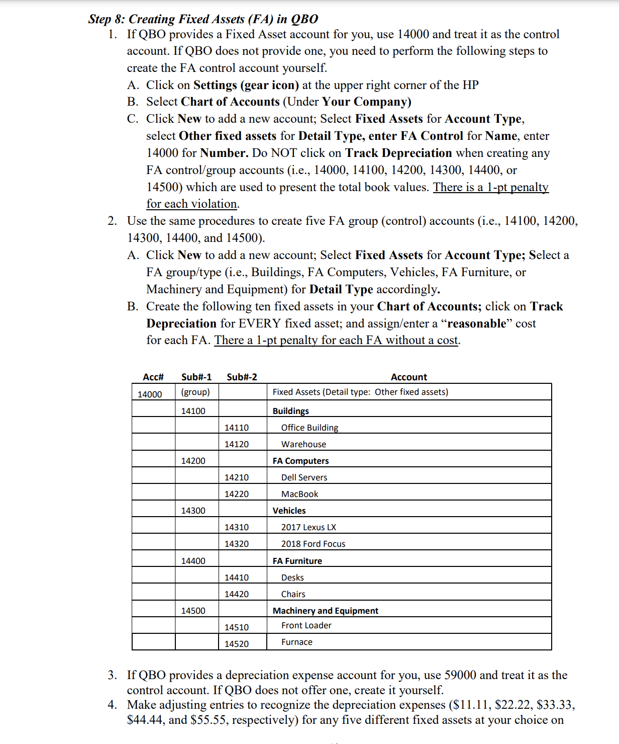 Instructions for QBO Project (Note: QBO changes