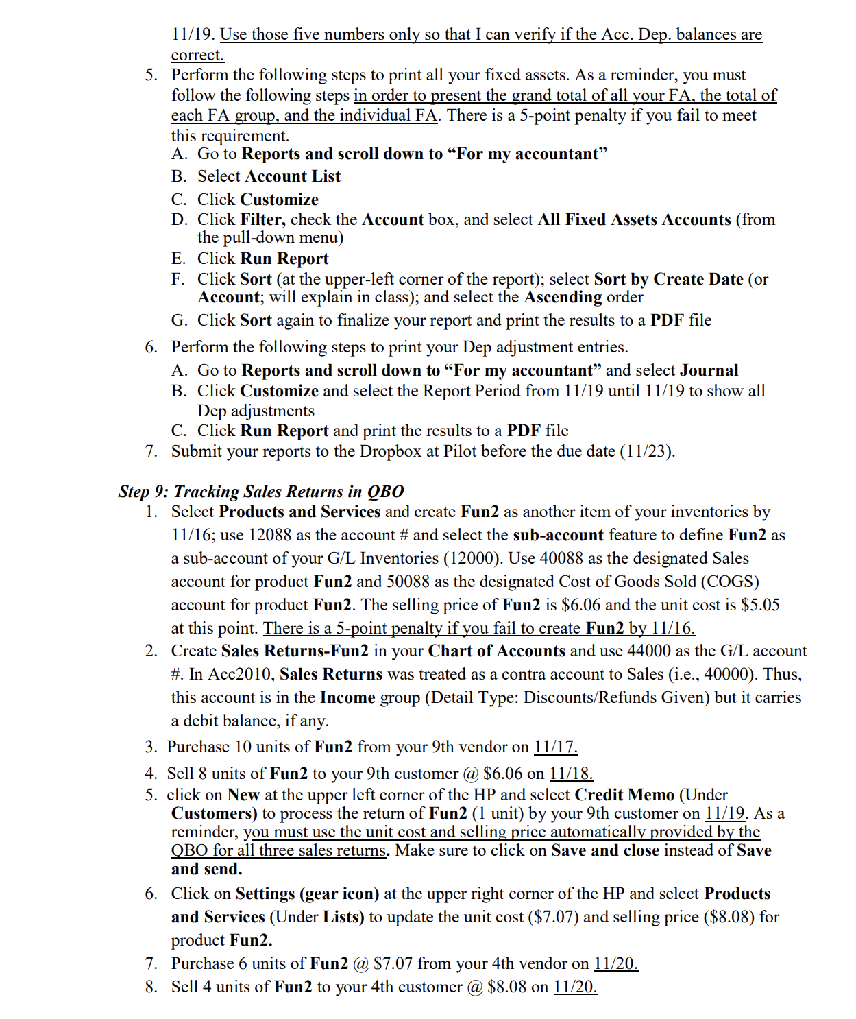 Instructions for QBO Project (Note: QBO changes