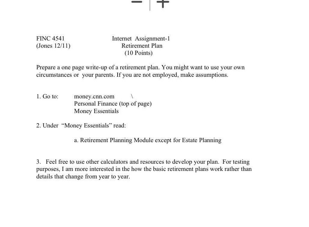 FINC 4541 Internet Assignment-1 (Jones 12/11)