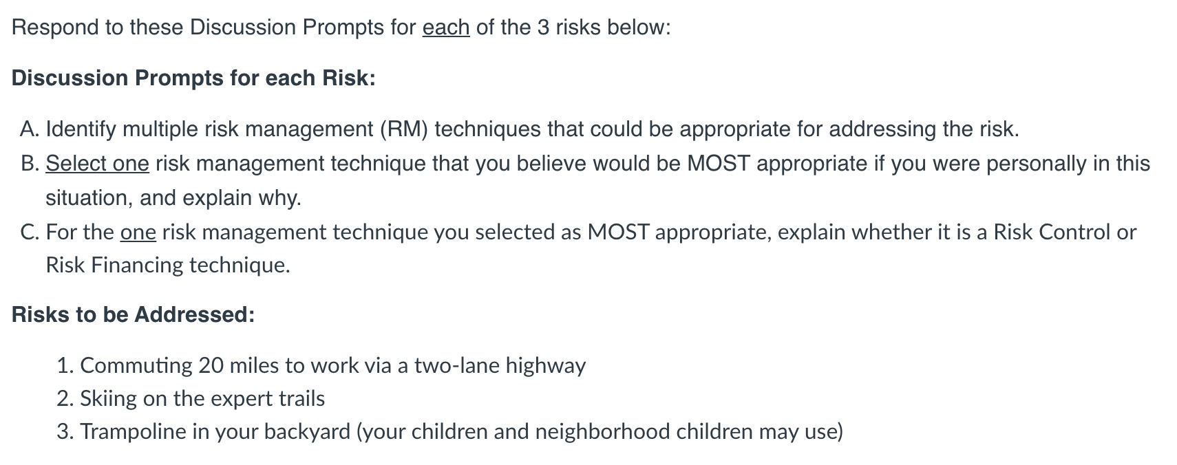 Respond to these Discussion Prompts for each of