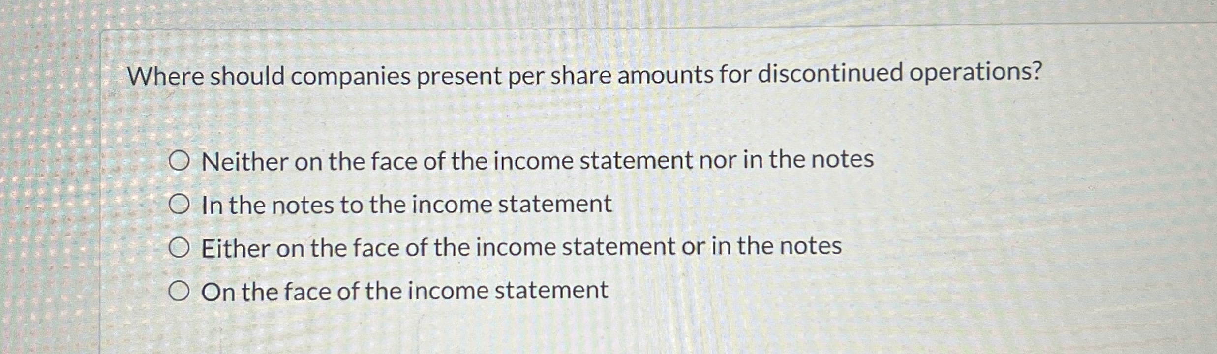 Where should companies present per share amounts