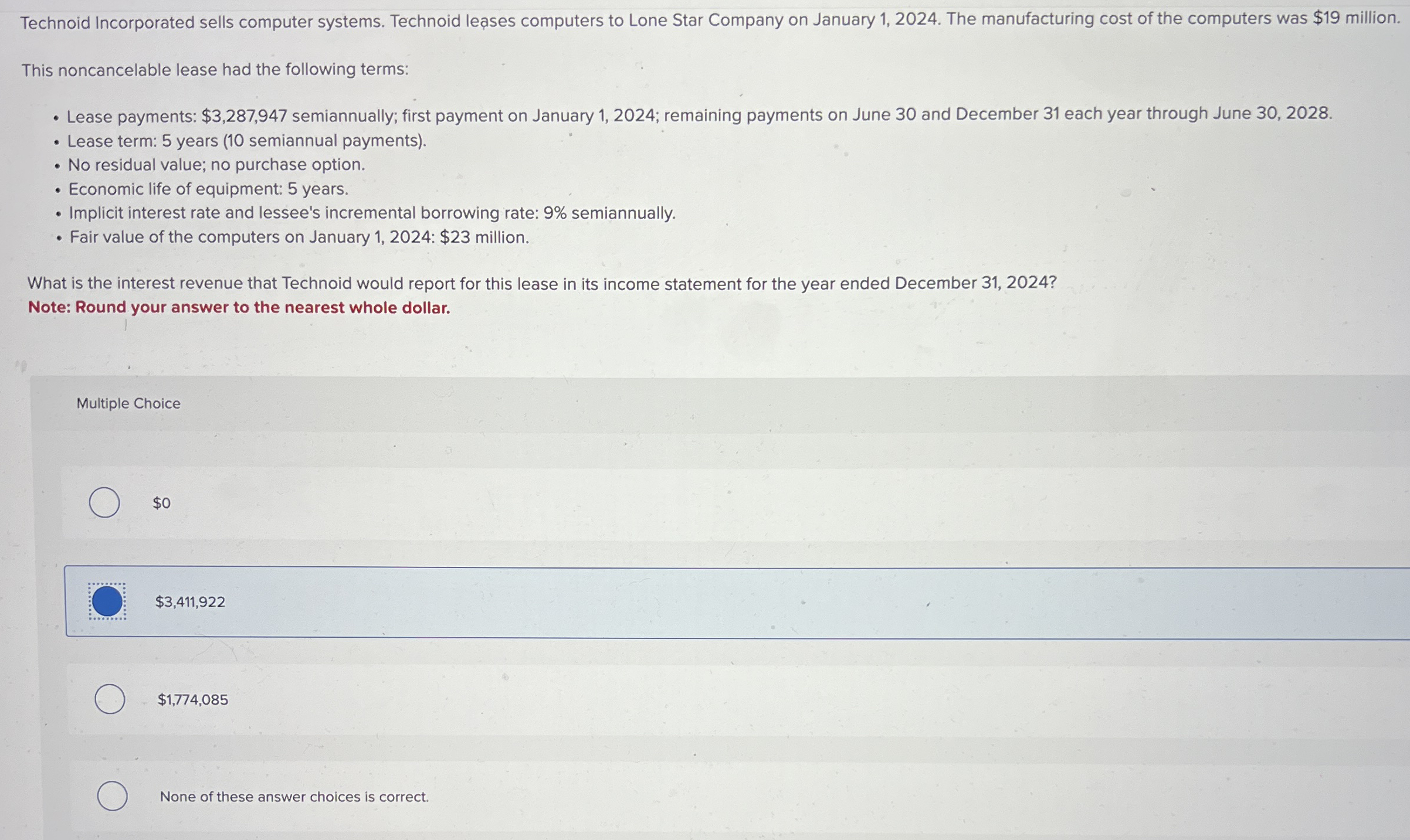 Technoid Incorporated sells computer systems.