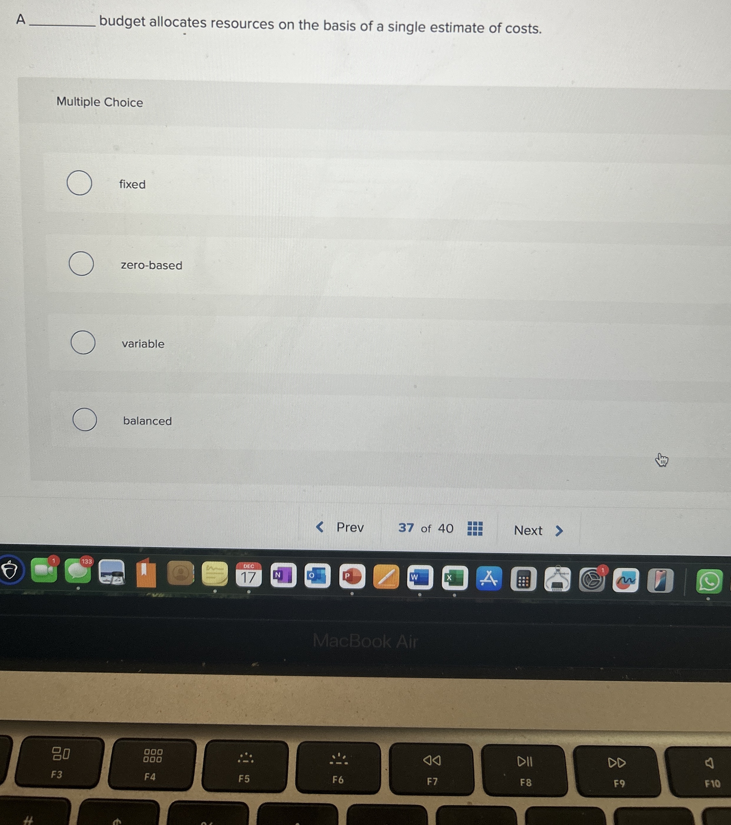 A budget allocates resources on the basis of a