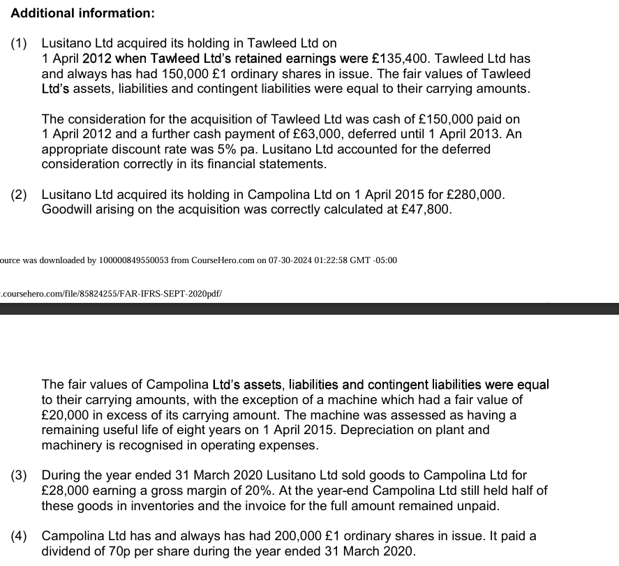 Additional information: (1) Lusitano Lid acquired