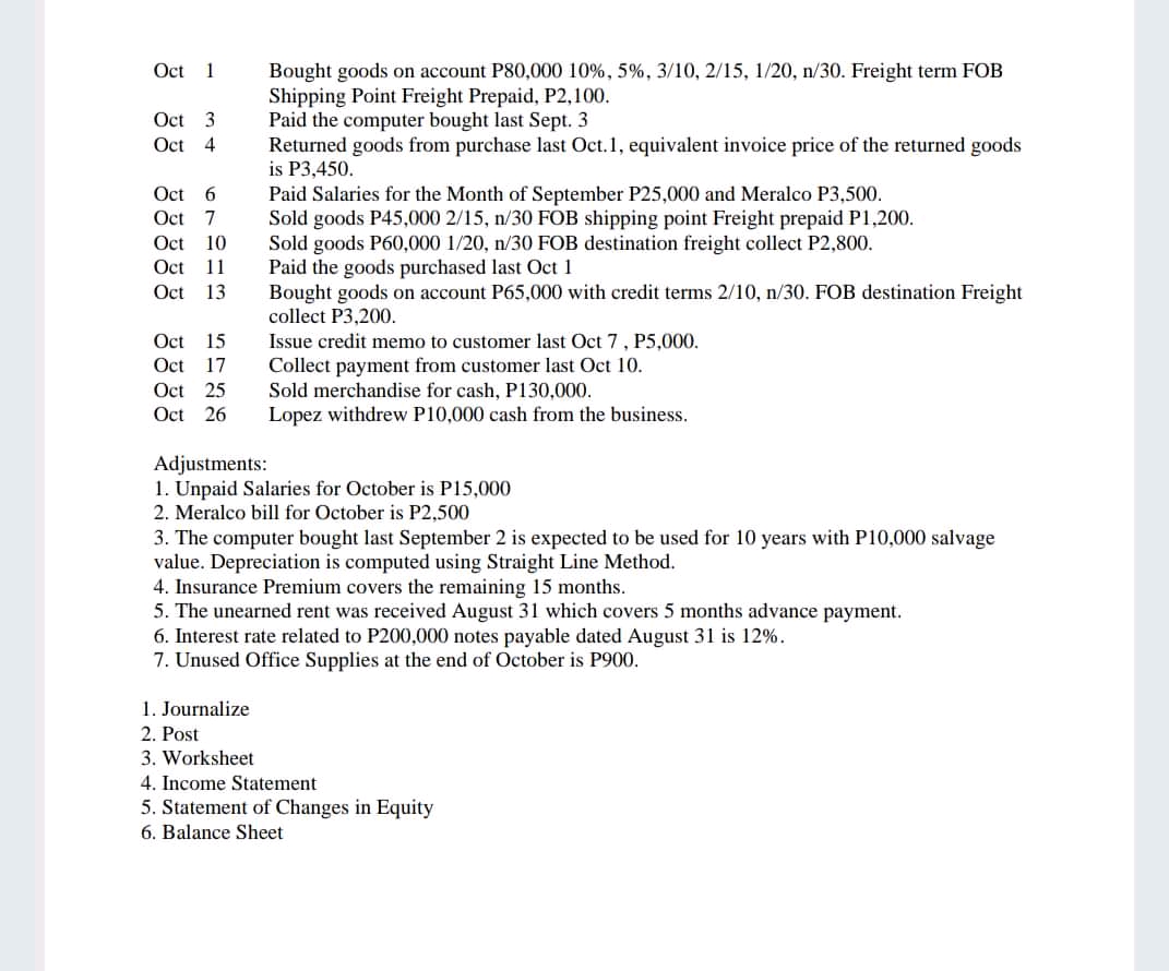 III. PROBLEMS Compute for the missing amount in