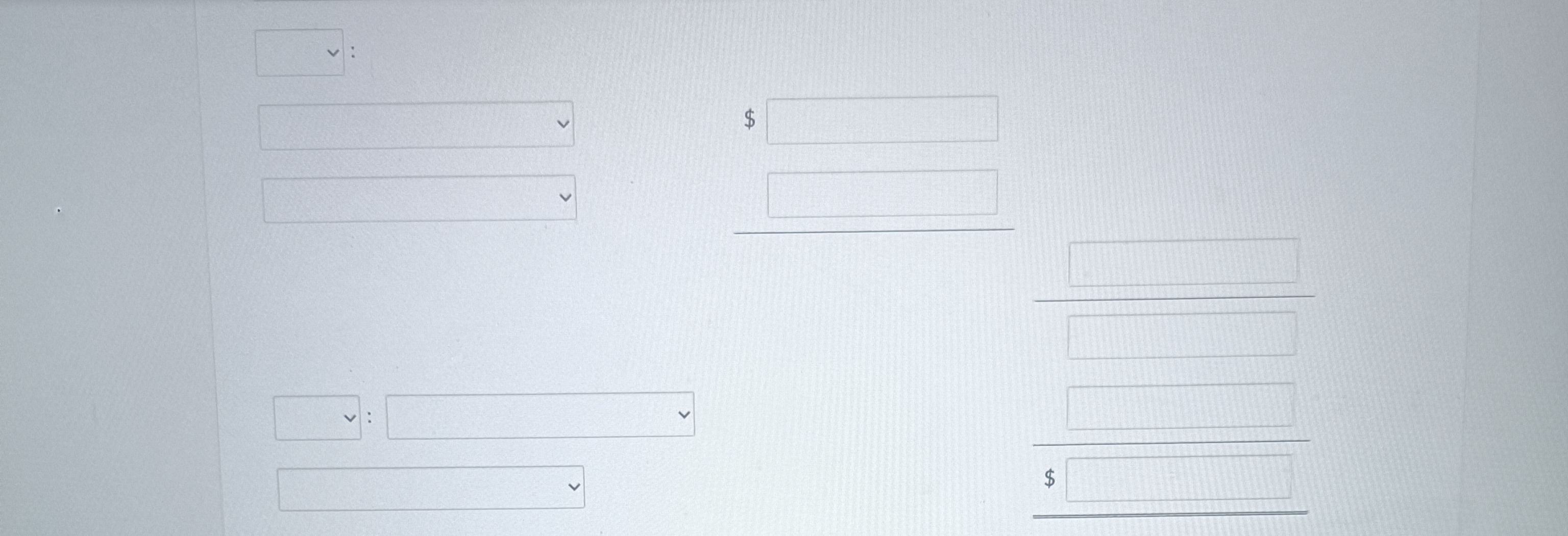 The following information is for William's