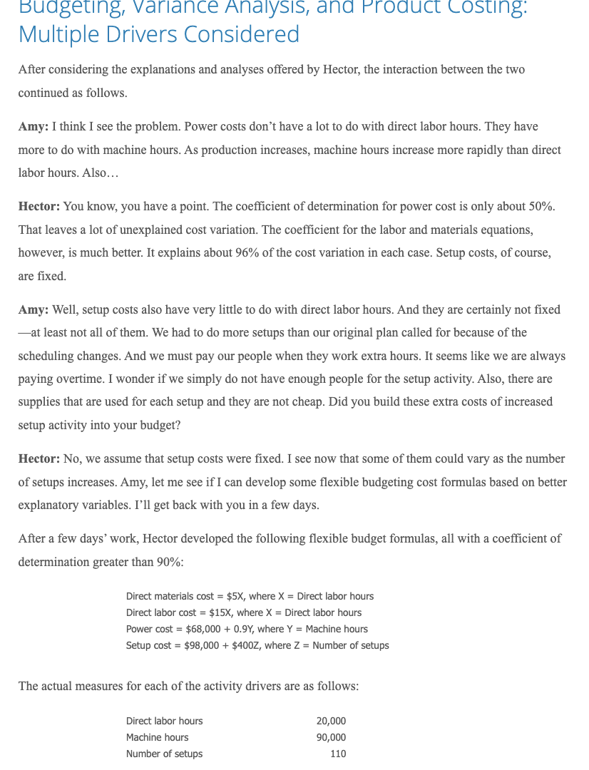 Budgeting and Variance Analysis Using Only a