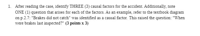 1. After reading the case, identify THREE (3)