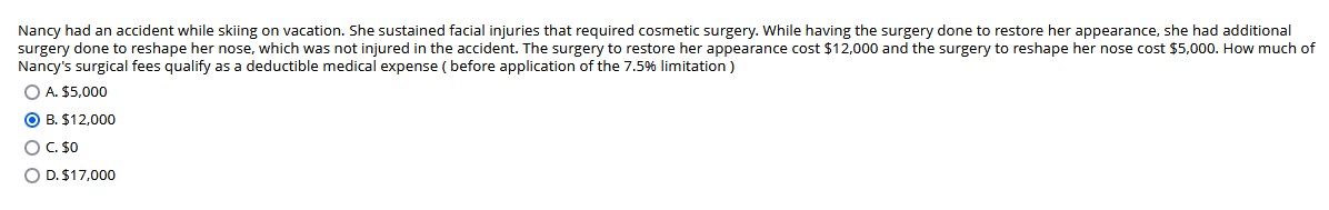 Nancy had a n accident while skiing o n vacation.