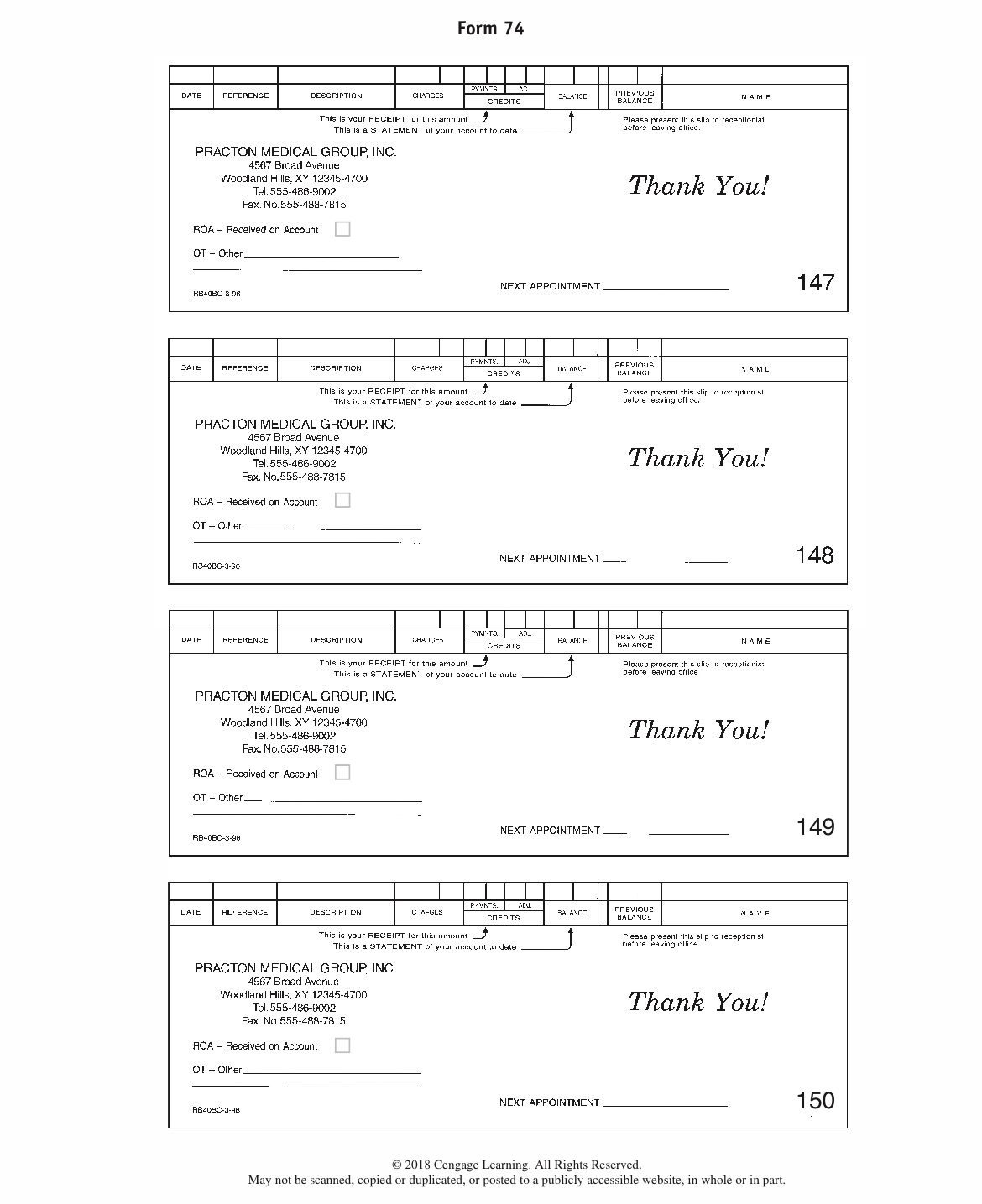 Form 74 DATE REFERENCE DESCRIPTION O MasCS