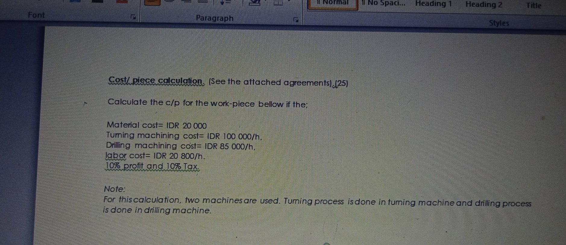 Normal 1 No Spaci... Heading 1 Heading 2 Title