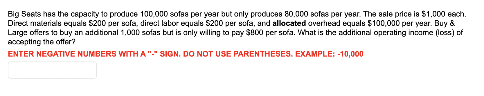 Big Seats has the capacity to produce 100,000