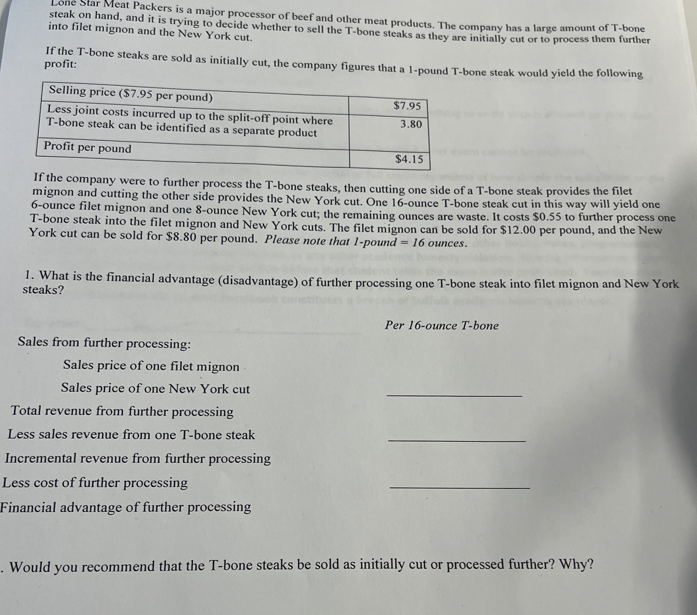 Lone Star Meat Packers is a major processor of