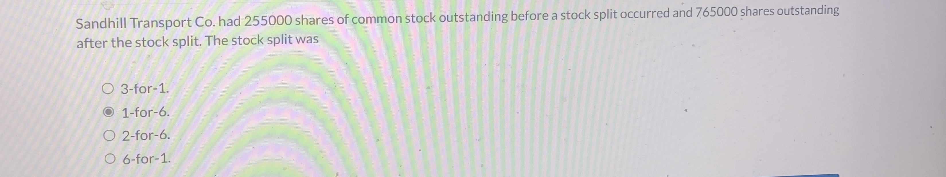 Sandhill Transport Co . had 2 5 5 0 0 0 shares of