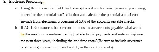 3. Electronic Processing. a. Using the