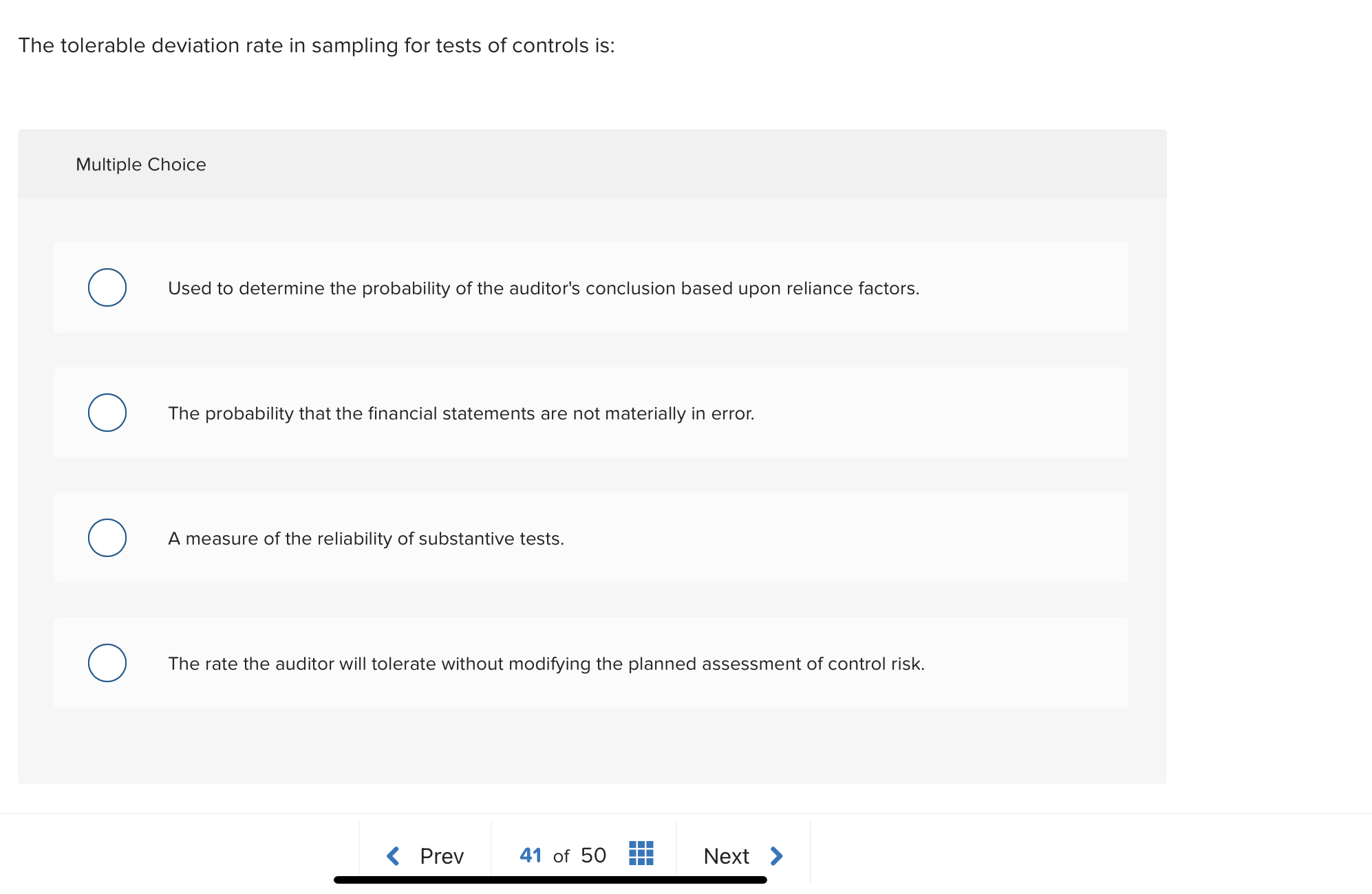 The tolerable deviation rate in sampling for