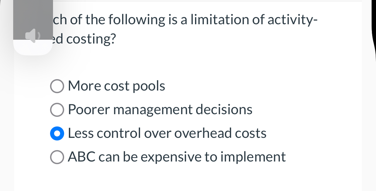 Which of the following is a limitation of