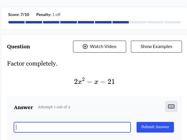 answer this Score: 7/10 Penalty: 1 off Question