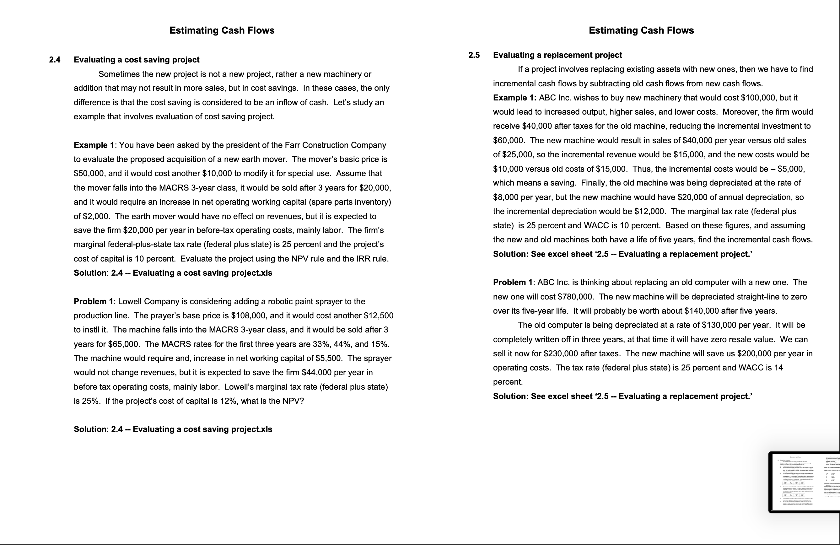 Problem 3 - Evaluating a Replacement Project Year