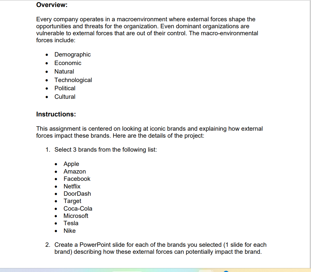 Overview: Every company operates in a