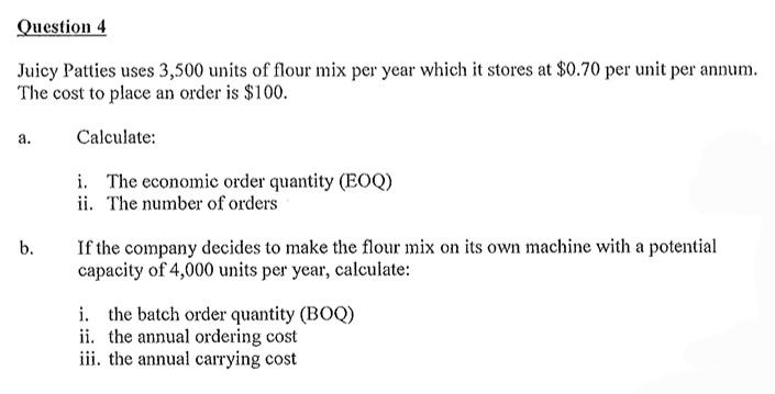 this is a operations research question. please