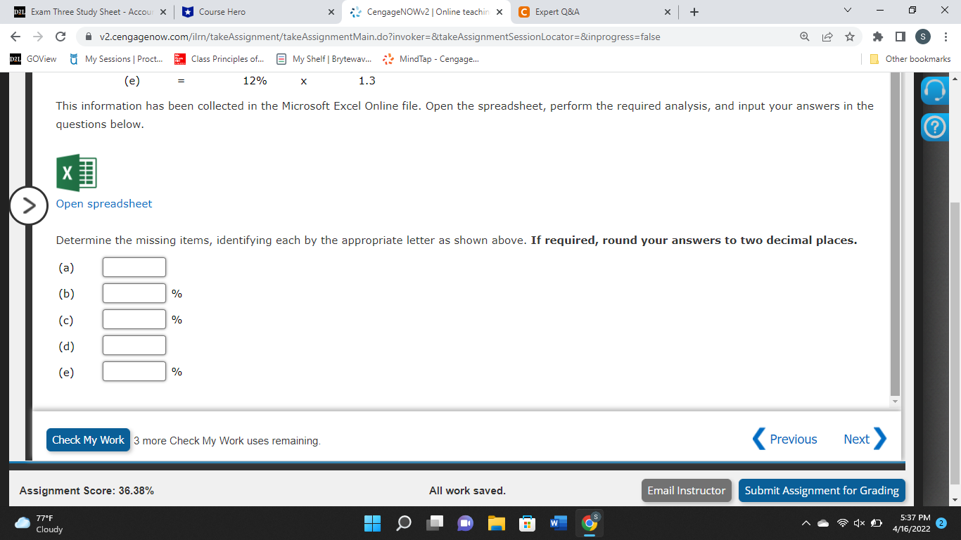 D21 Exam Three Study Sheet - Accour X Course Hero