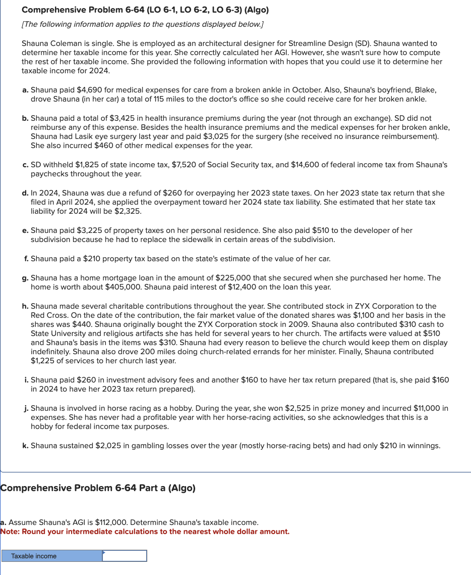 Comprehensive Problem 6 - 6 4 Part a ( Algo ) a .