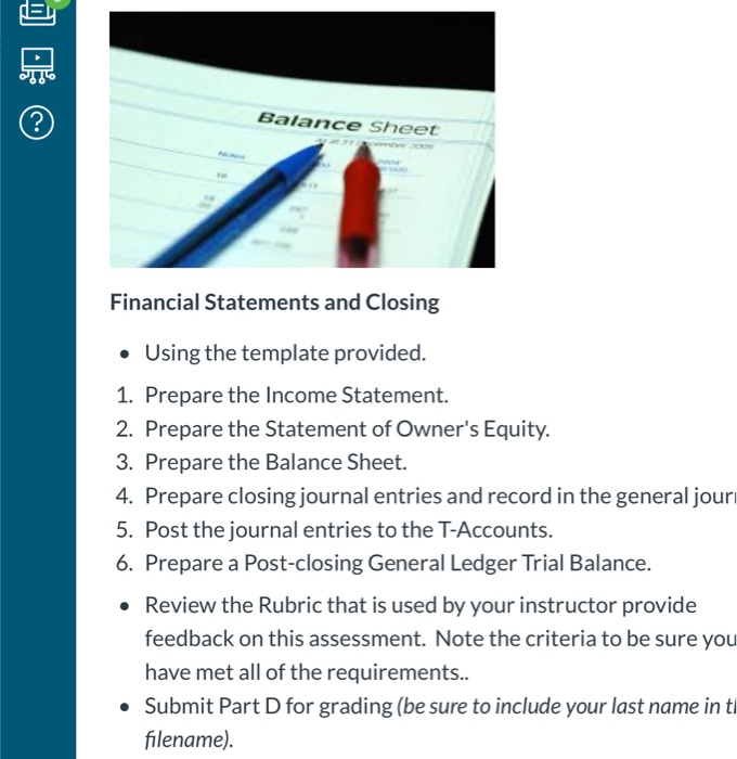 Financial Statements and Closing - Using the