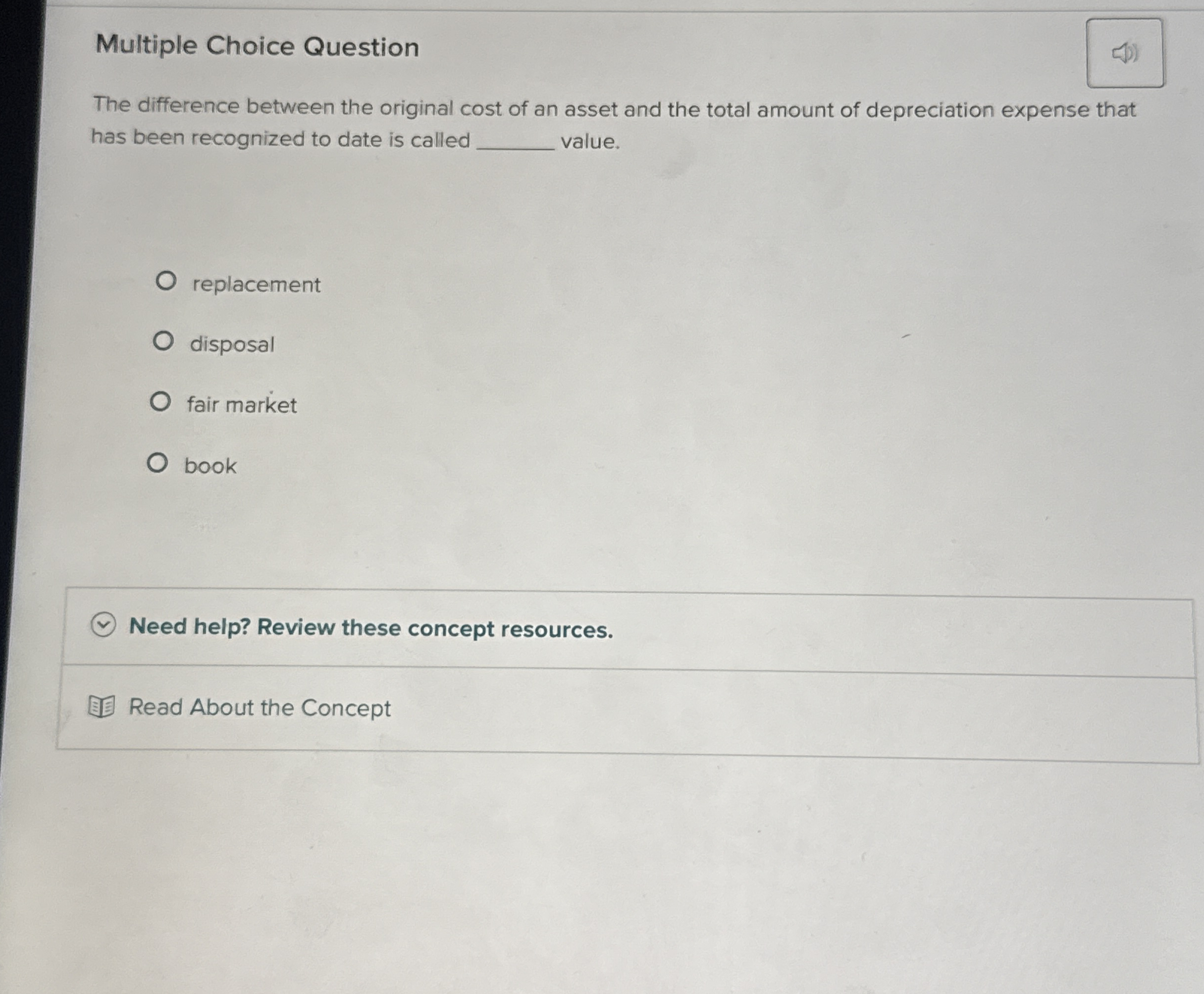 Multiple Choice Question The difference between