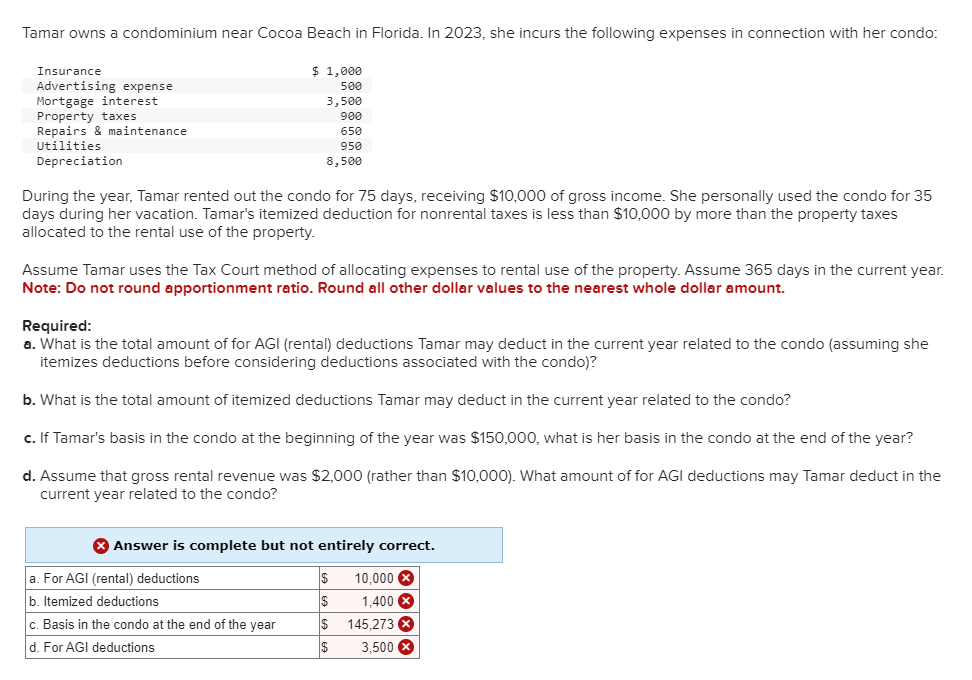 Tamar owns a condominium near Cocoa Beach in
