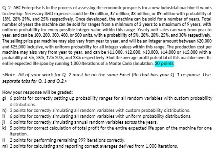 Q. 2: ABC Enterprise Is In the process of