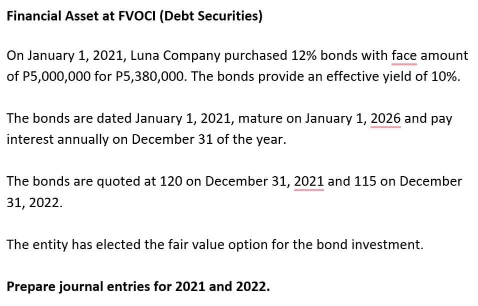 Financial Asset at FVOCI (Debt Securities) On