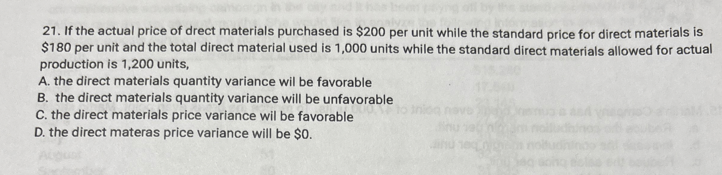 If the actual price of drect materials purchased
