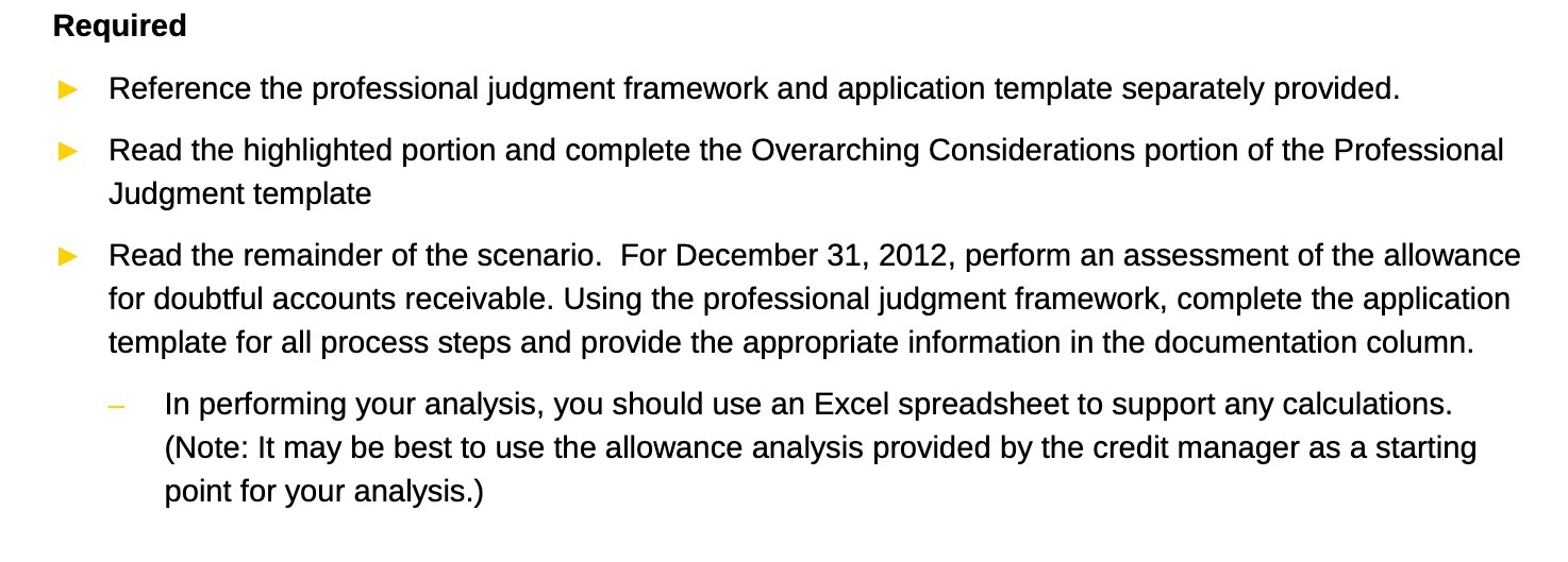 Required Reference the professional judgment