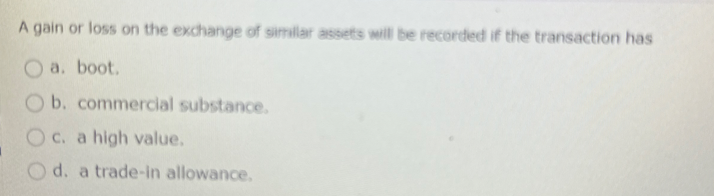 A gain or loss on the exchange of simillar