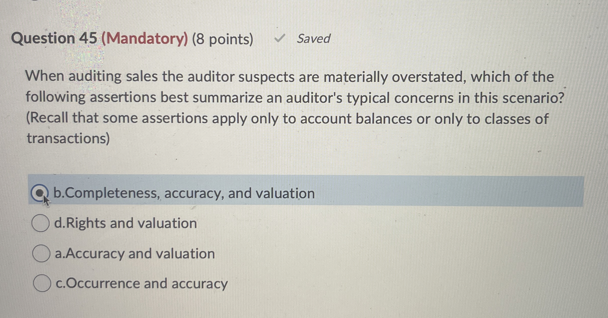 Question 4 5 ( Mandatory ) ( 8 points ) Saved