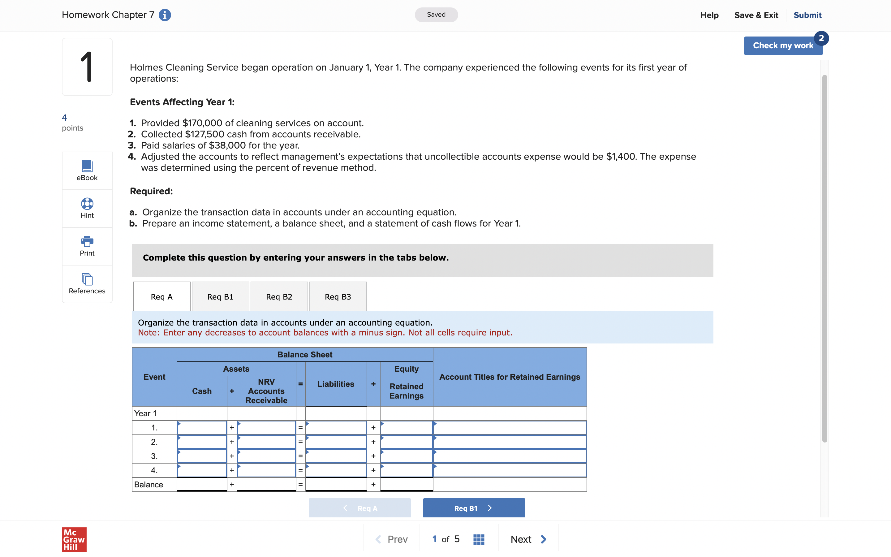Homework Chapter 7 1 Saved Help Save & Exit