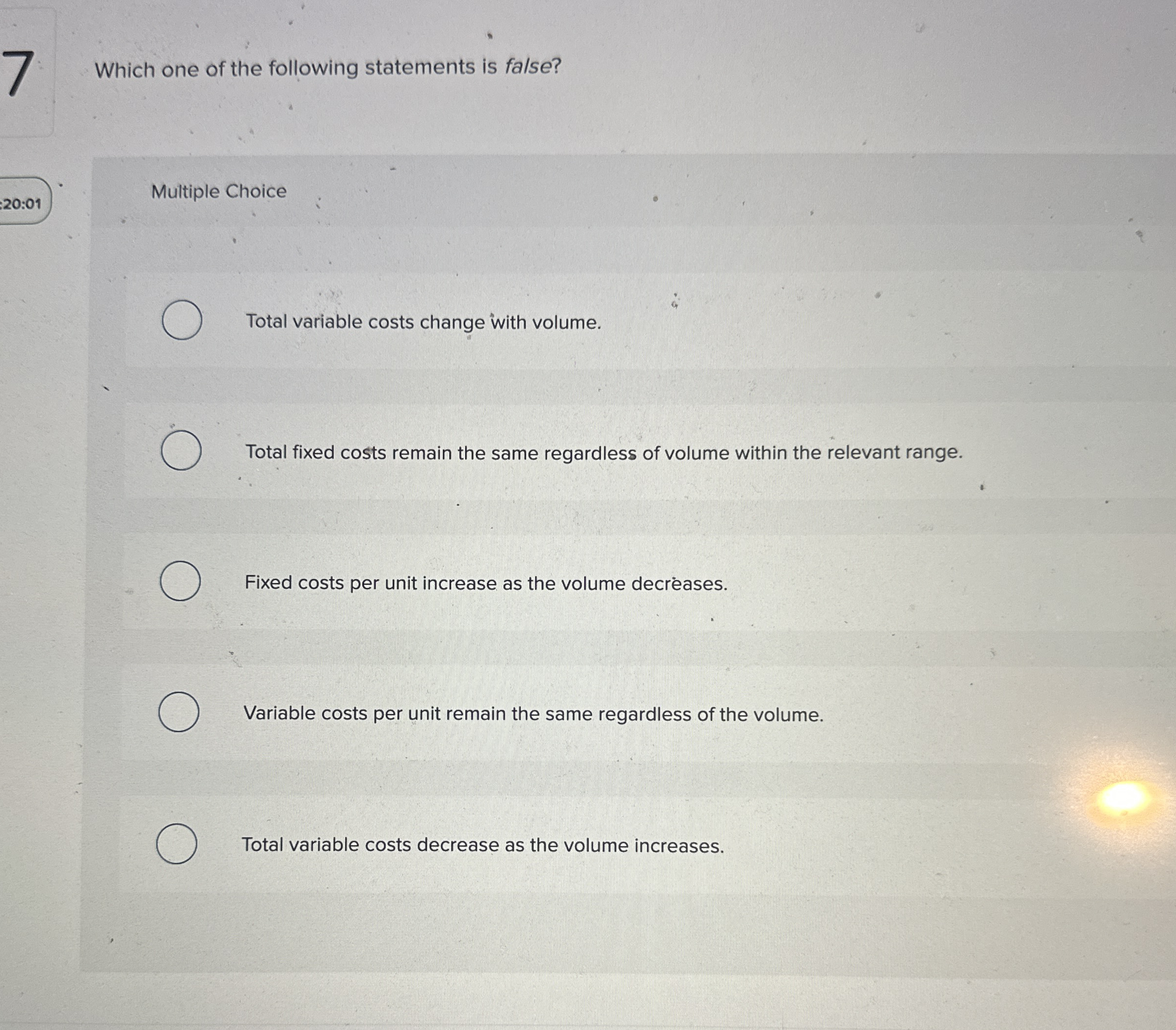 7 Which one of the following statements is false?