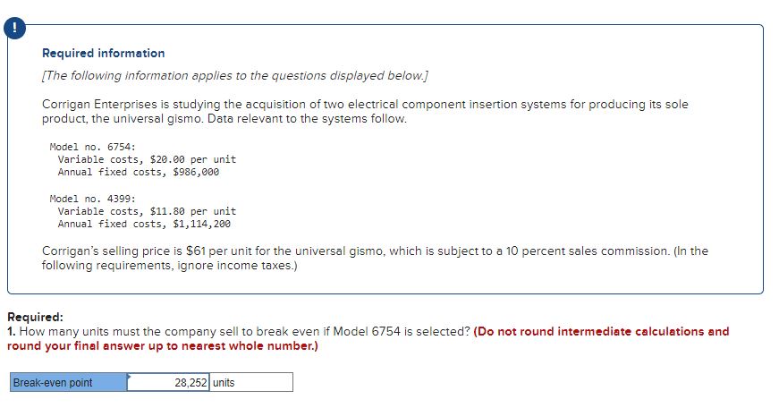 Required information {The foiiowing information