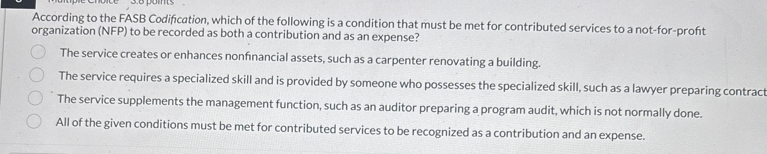 According to the FASB Codification, which of the