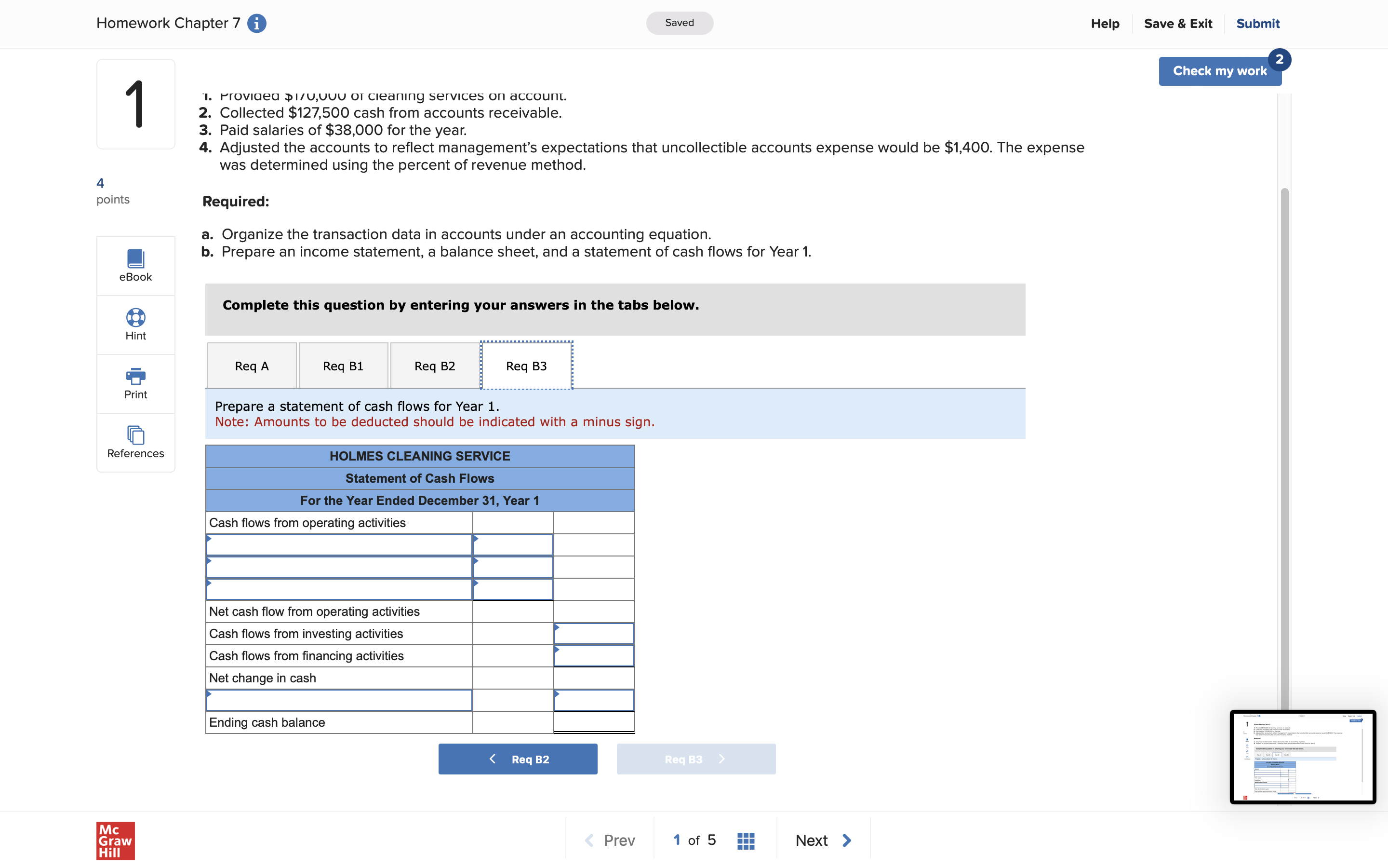 Homework Chapter 7 1 Saved Help Save & Exit